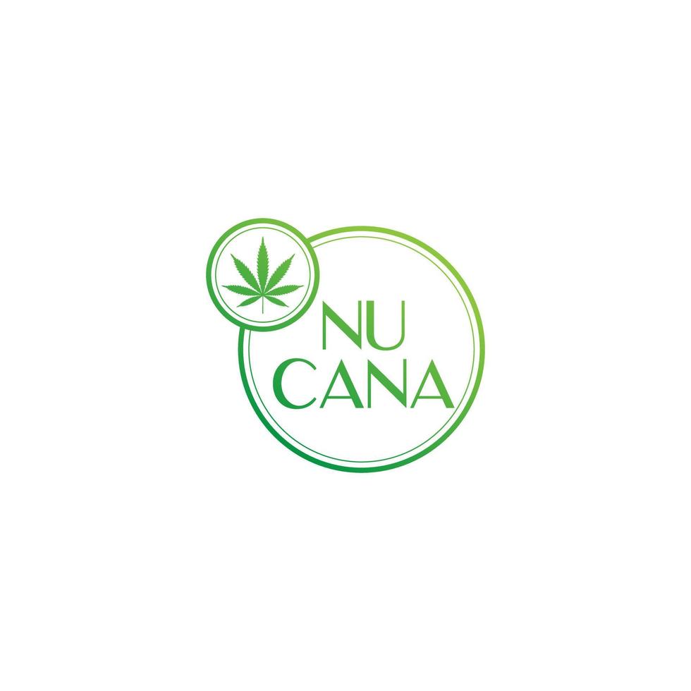 logotipo de la hoja de cannabis medicinal. estilo clásico de la vendimia vector