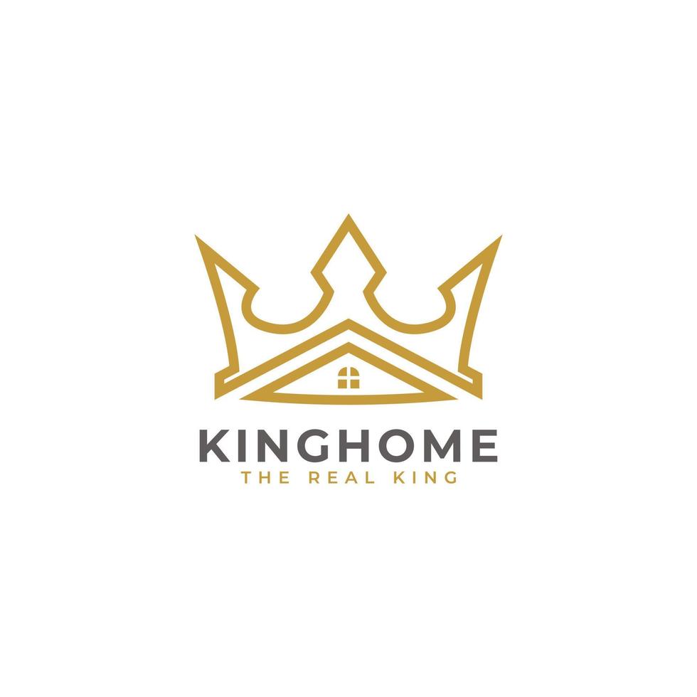 King House Icon. Crown and House for Real Estate or Home Loan Business Logo Design Inspiration vector