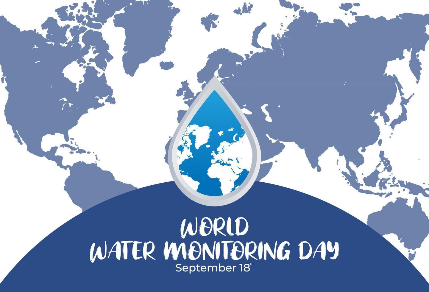 Flat Design Illustration Of World Water Monitoring Day Template, Design