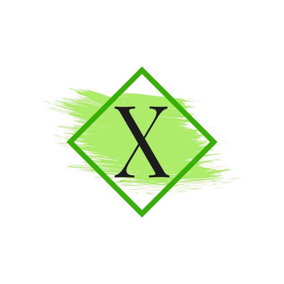 Letter X Logo with Water Color Brush Stroke. Usable for Business, wedding, make up and fashion Logos. vector