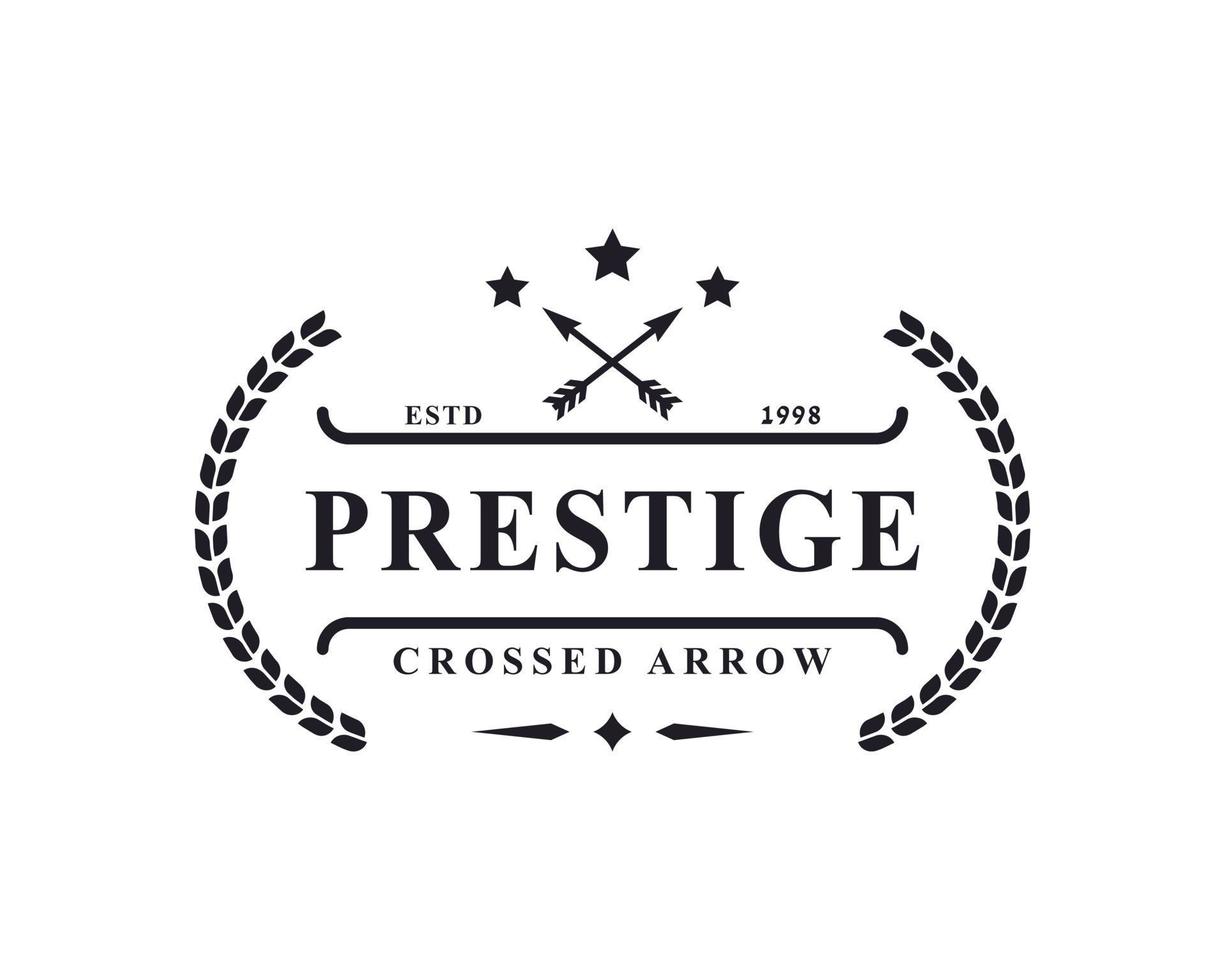 Vintage Retro Badge for Crossed Arrows Rustic Hipster Stamp Logo Design Template Element vector
