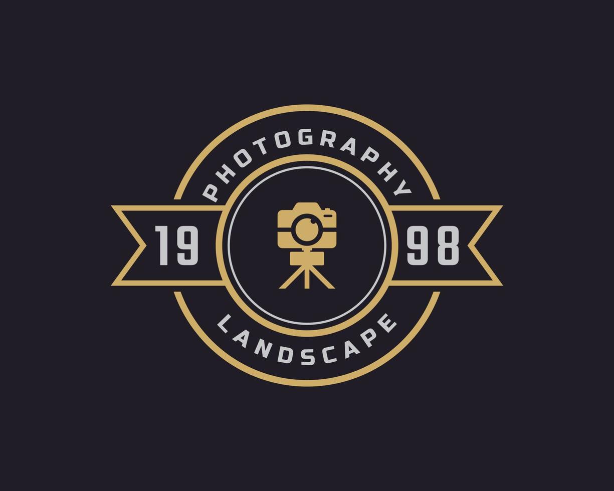 Classic Vintage Retro Label Badge for Photography Logo with Camera Symbol Design Inspiration vector