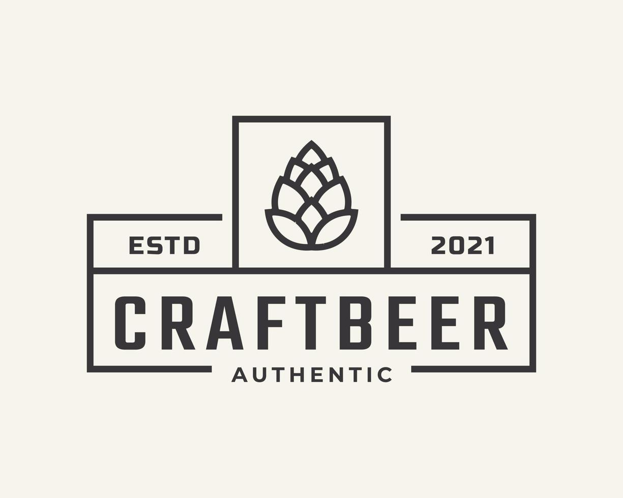 Classic Vintage Retro Label Badge for Hops Craft Beer Ale Brewery Logo Design Inspiration vector