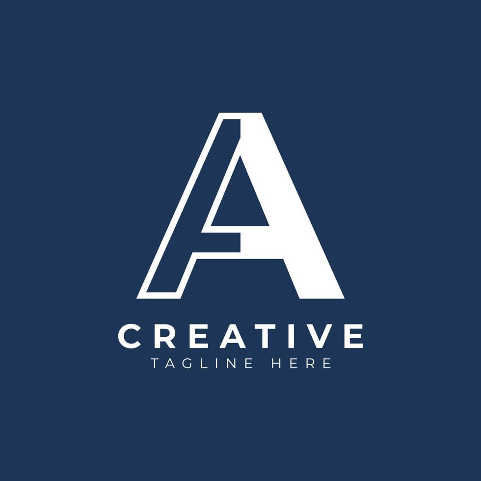 Creative Initial Letter A Logo Design. White Shape Circle Line Style. Usable for Business and Branding Logos. Flat Vector Logo Design Ideas Template Element.