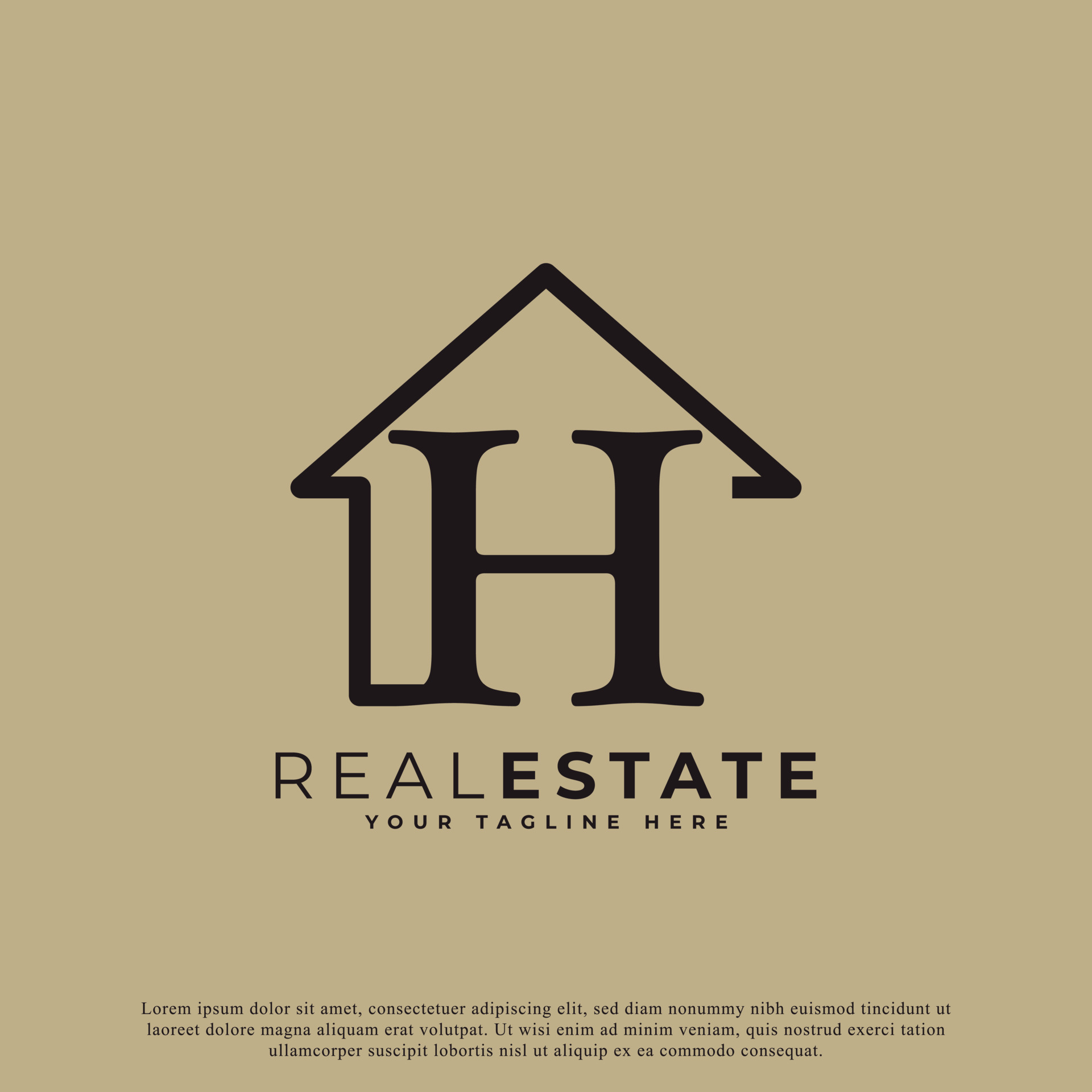 Creative Letter H House Logo Design House Symbol Geometric Linear space-for-the-holidays-4-bedroom-floor-plans-the-house-plan-company