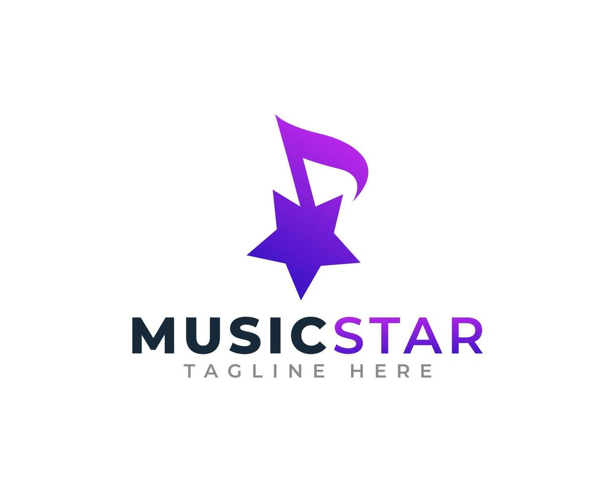 Music and Star Icon for Superstar Logo Design Template Element vector