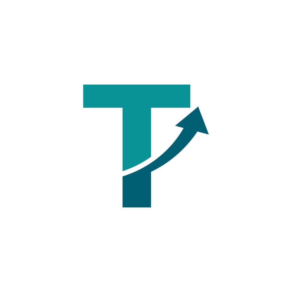 Initial Letter T Arrow Up Logo Symbol. Good for Company, Travel, Start up, Logistic and Graph Logos vector