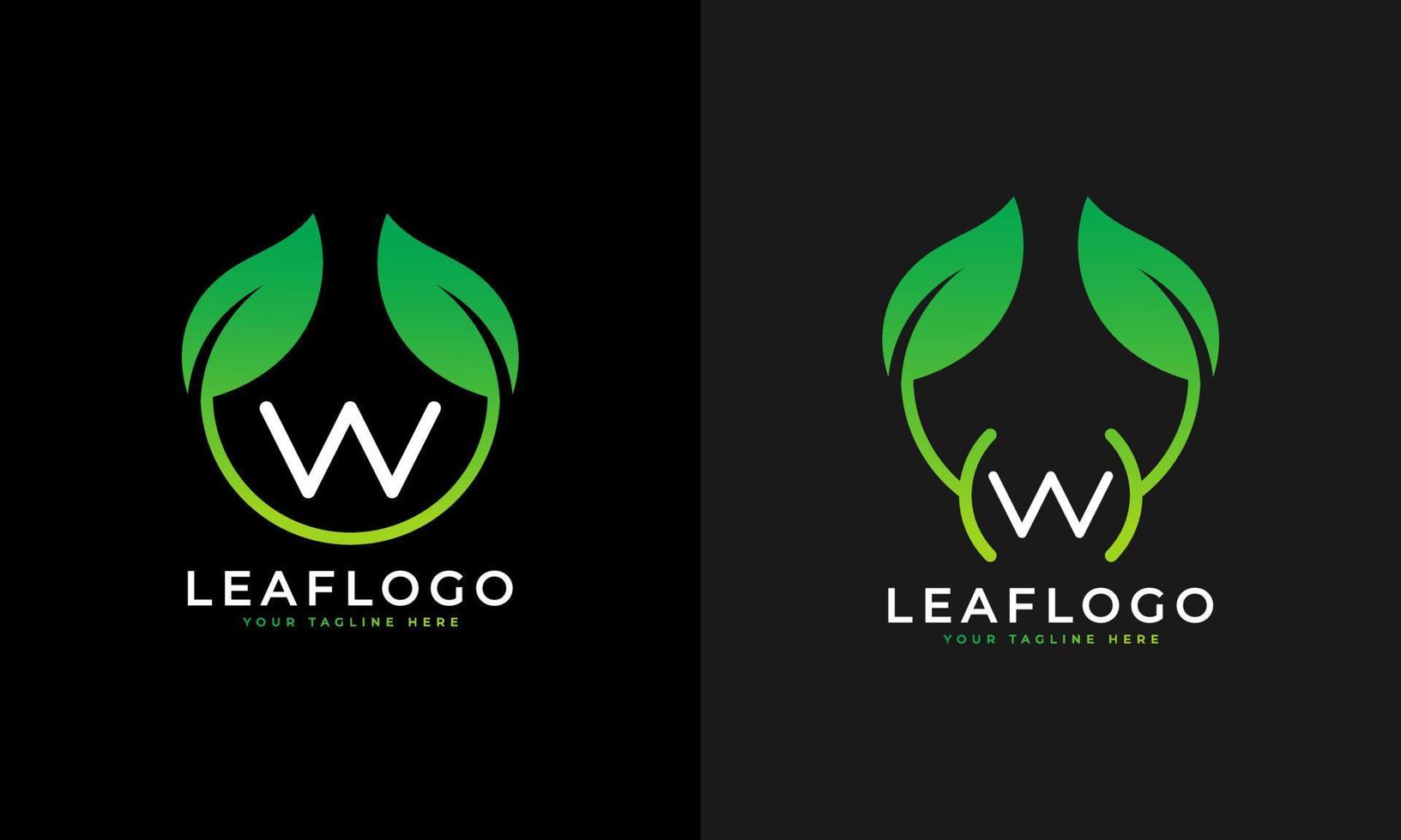 Nature Green Leaf Letter W Logo Design. monogram logo. Green Leaves Alphabet Icon. Usable for Business, Science, Healthcare, Medical and Nature Logos.Flat Vector Logo Design Template Element. Eps10