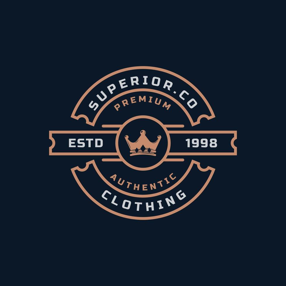 insignia retro vintage para ropa original ropa denim jeans marco logotipo emblema diseño símbolo vector