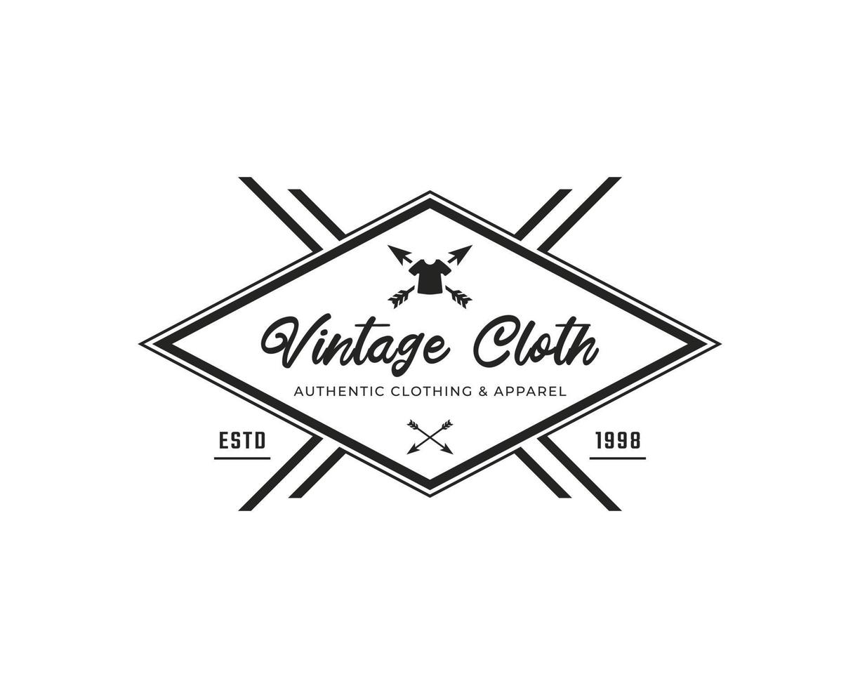 Classic Vintage Retro Label Badge for Clothing Apparel Logo Emblem Design Template Element vector
