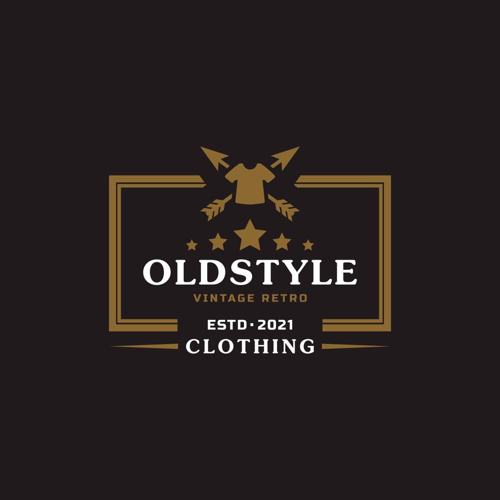 Classic Vintage Retro Label Badge for Clothing Apparel Old Style Logo Emblem Design Template Element vector
