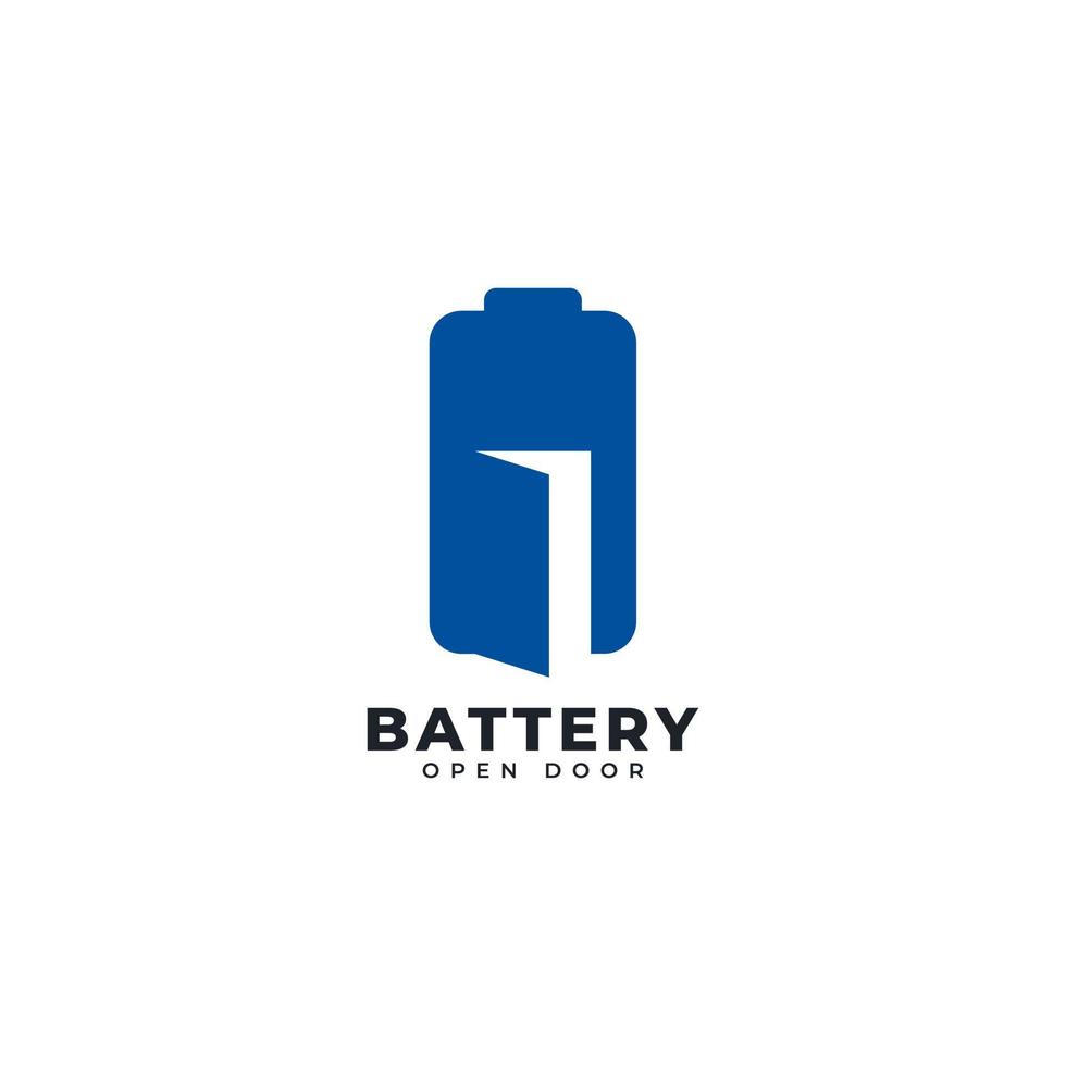 Battery Store logo symbol with negative door icon design template vector