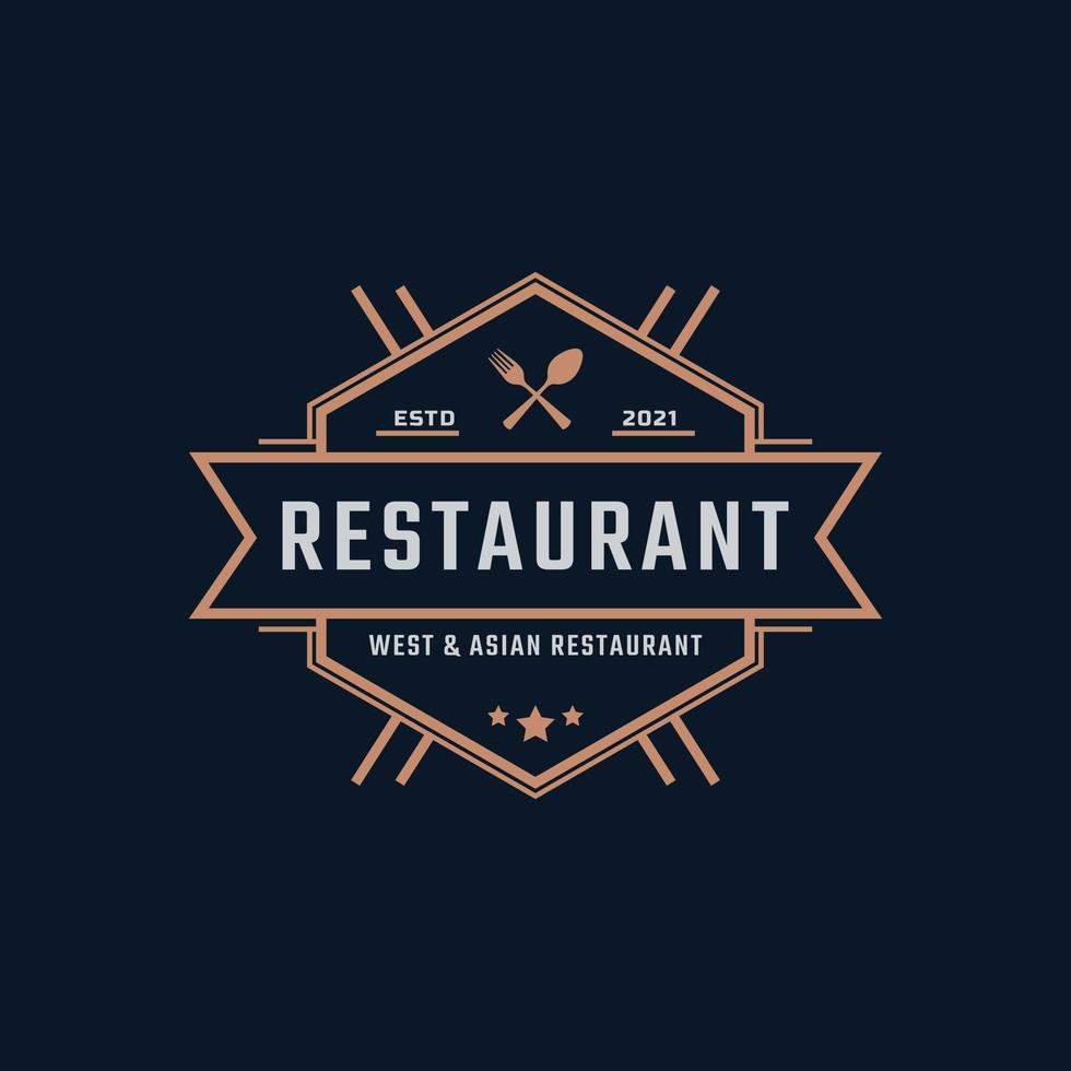 Classic Vintage Retro Label Badge for Restaurant and Cafe Logo Design Inspiration vector