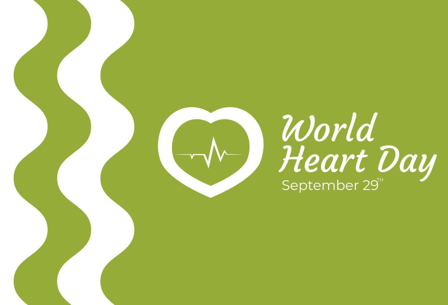 Flat Design Illustration Of World Heart Day Templates, Design Suitable For Posters, Backgrounds, Greeting Cards, World Heart Day Themed vector