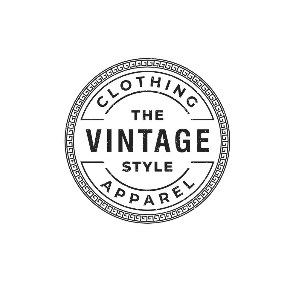 Classic Vintage Retro Label Badge for Clothing Apparel Circle Logo Emblem Design Template Element vector