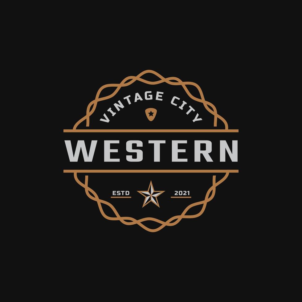 Classic Vintage Retro Label Badge for Western Country Texas Logo Design Inspiration vector