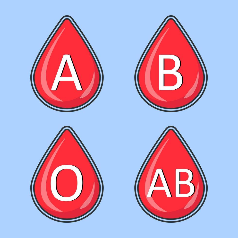 Illustration Vector Graphic Of Creative Blood Types. Great design for World Blood Day