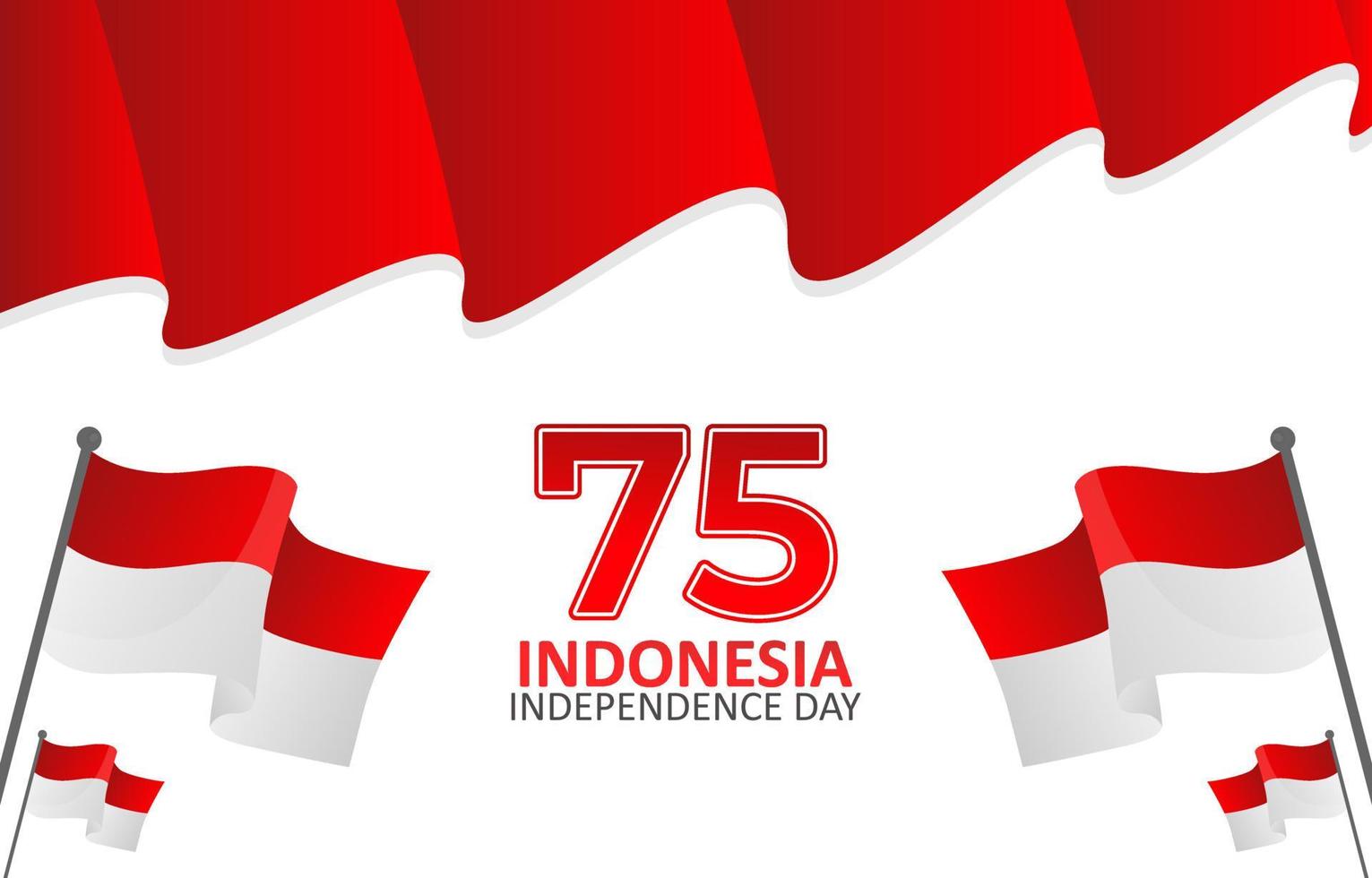 Illustration Vector Graphic Of 75th Indonesian Independence Day Greeting Cards And Posters, Design Suitable for Indonesian Independence Day