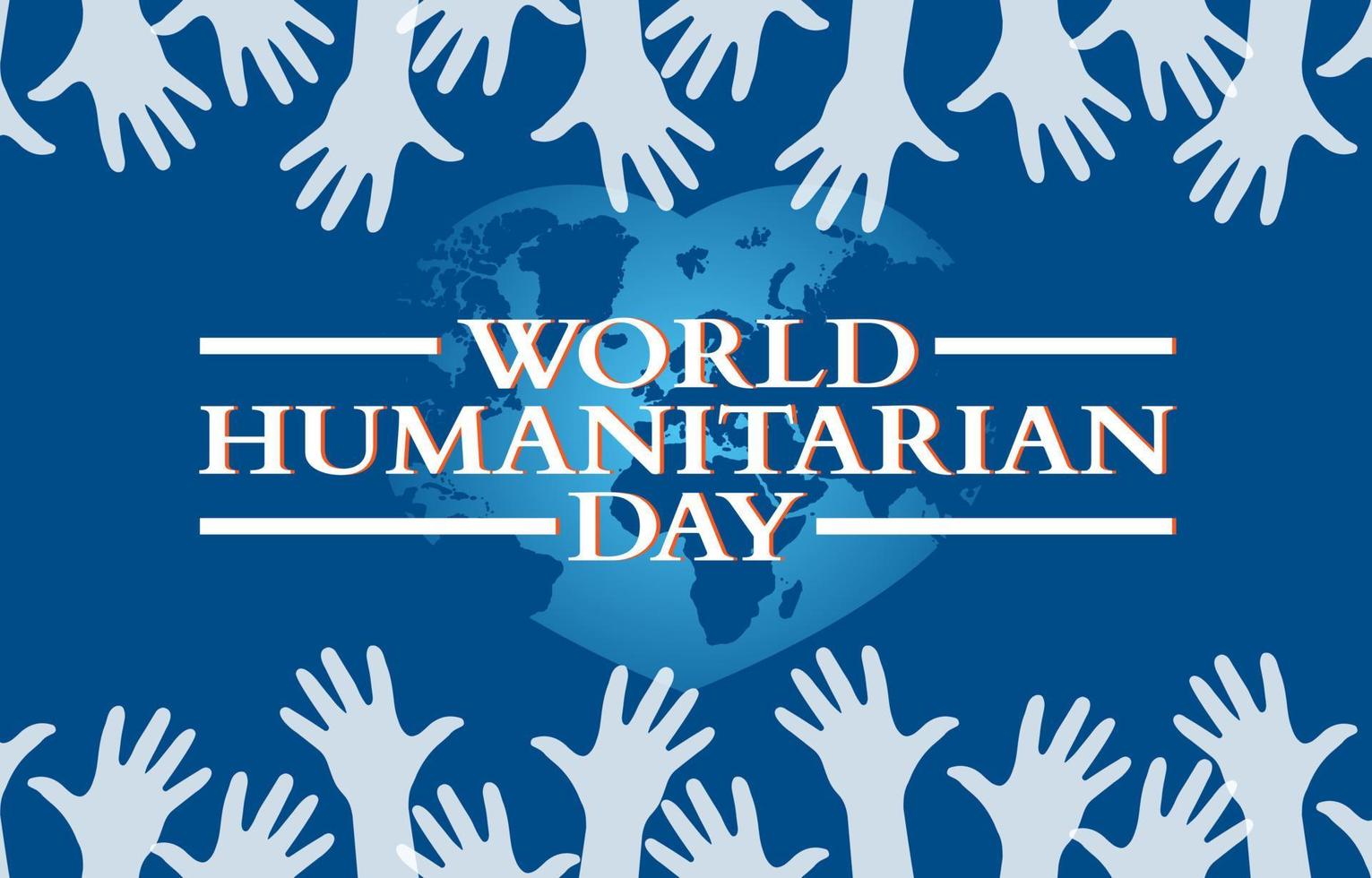 Flat Design Illustration Of World Humanitarian Day Template, Design Suitable For Posters, Backgrounds, Greeting Cards, World Humanitarian Day Themed vector