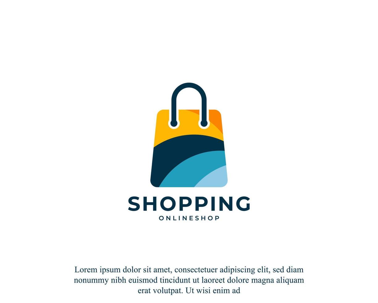 Shopping bag icon. Geometric Shape with Colorful Logo. Suitable for online shop logos vector