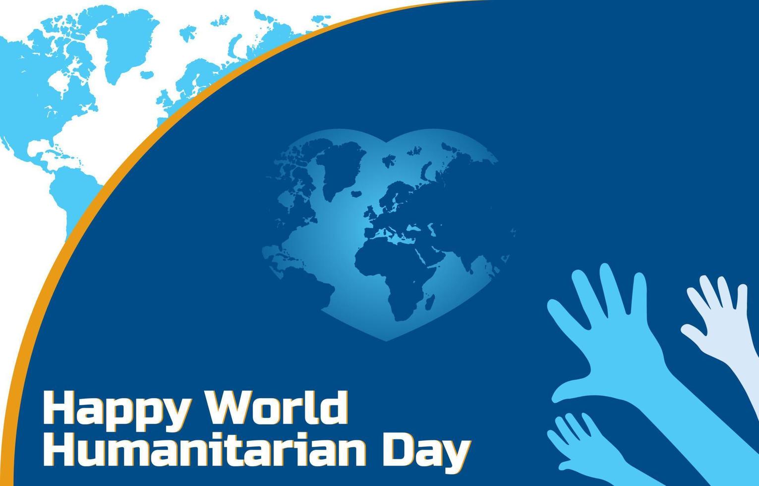 ilustración de diseño plano del día mundial humanitario con plantilla de globo, diseño adecuado para carteles, fondos, tarjetas de felicitación, tema del día mundial humanitario vector