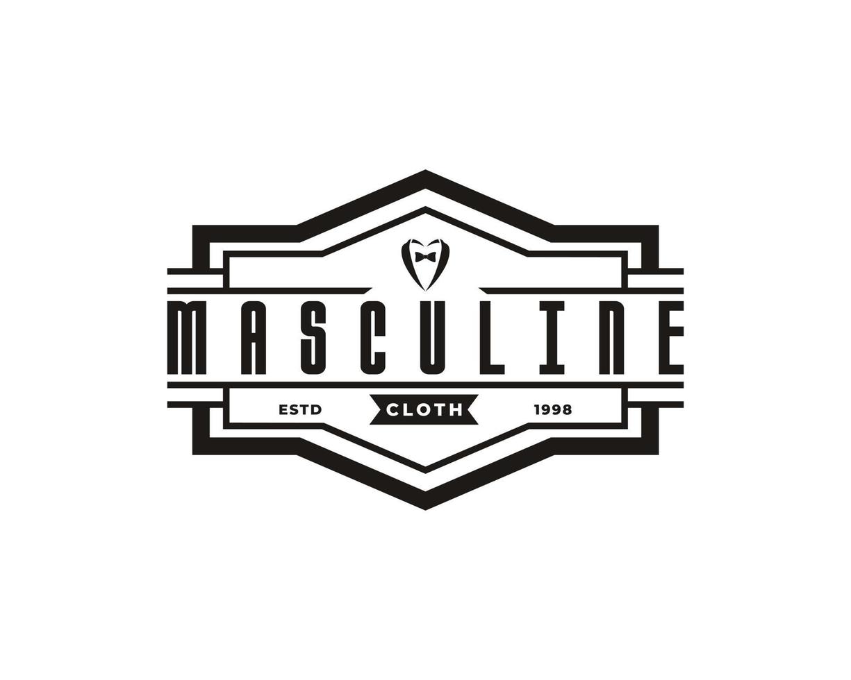 Classic Vintage Retro Label Badge for Clothing Apparel Gentleman and Masculine Logo Emblem Design Template Element vector