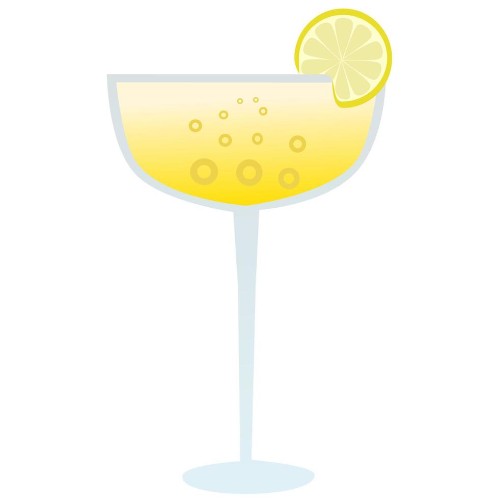 Cocktail glass with lime. vector