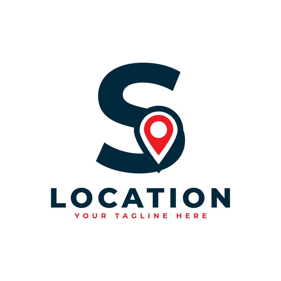 Elegant Letter S Geotag or Location Symbol Logo. Red Shape Point Location Icon. Usable for Business and Technology Logos. Flat Vector Logo Design Ideas Template Element.