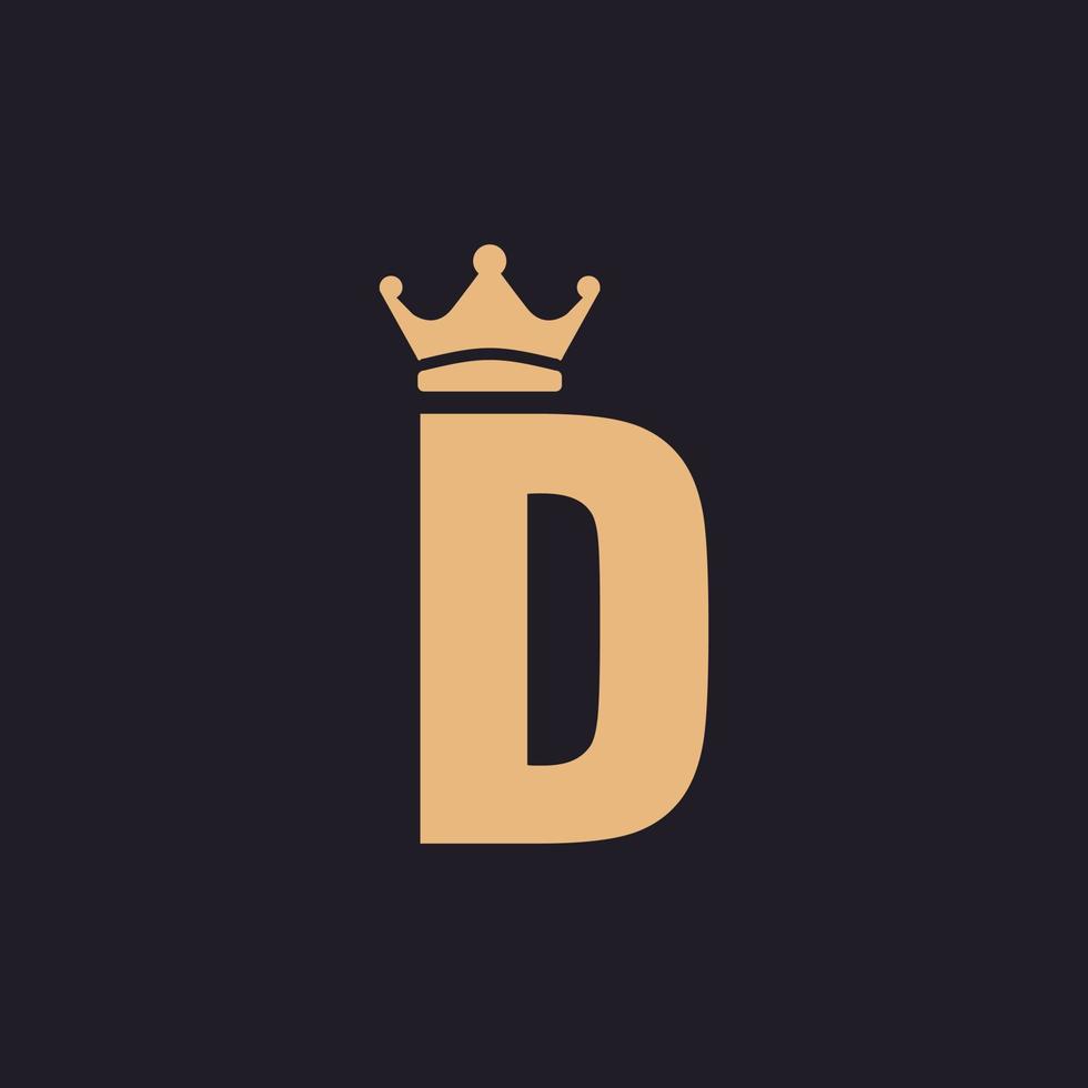 lujo vintage inicial letra d trono con corona clásico premium etiqueta logo diseño inspiración vector