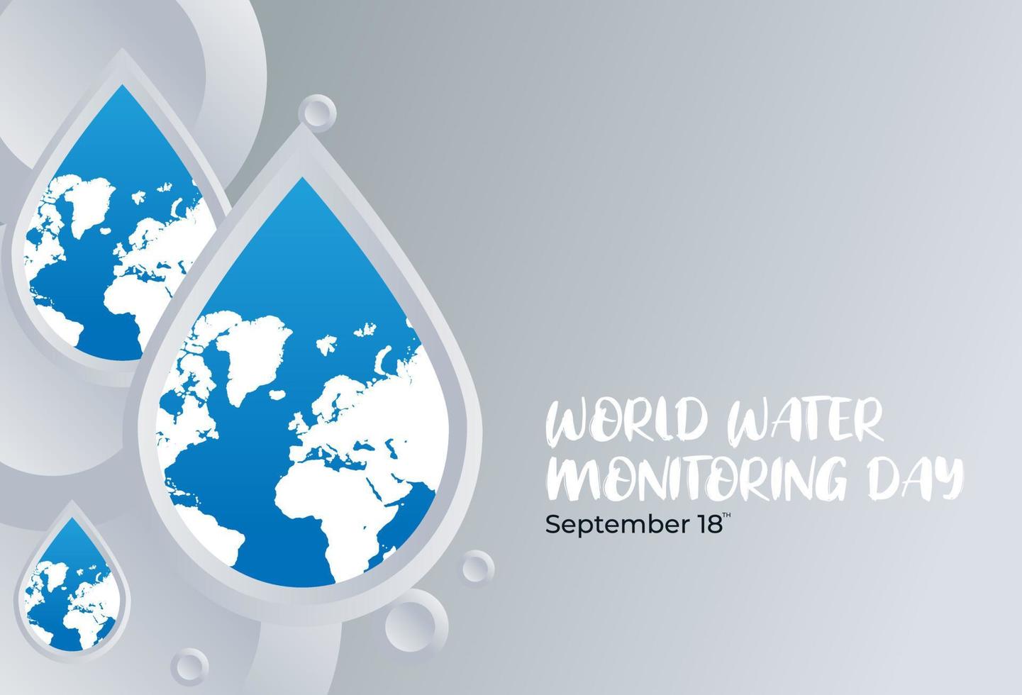 Flat Design Illustration Of World Water Monitoring Day Template, Design Suitable For Posters, Banner, Backgrounds, And Greeting Cards World Water Monitoring Day Themed vector