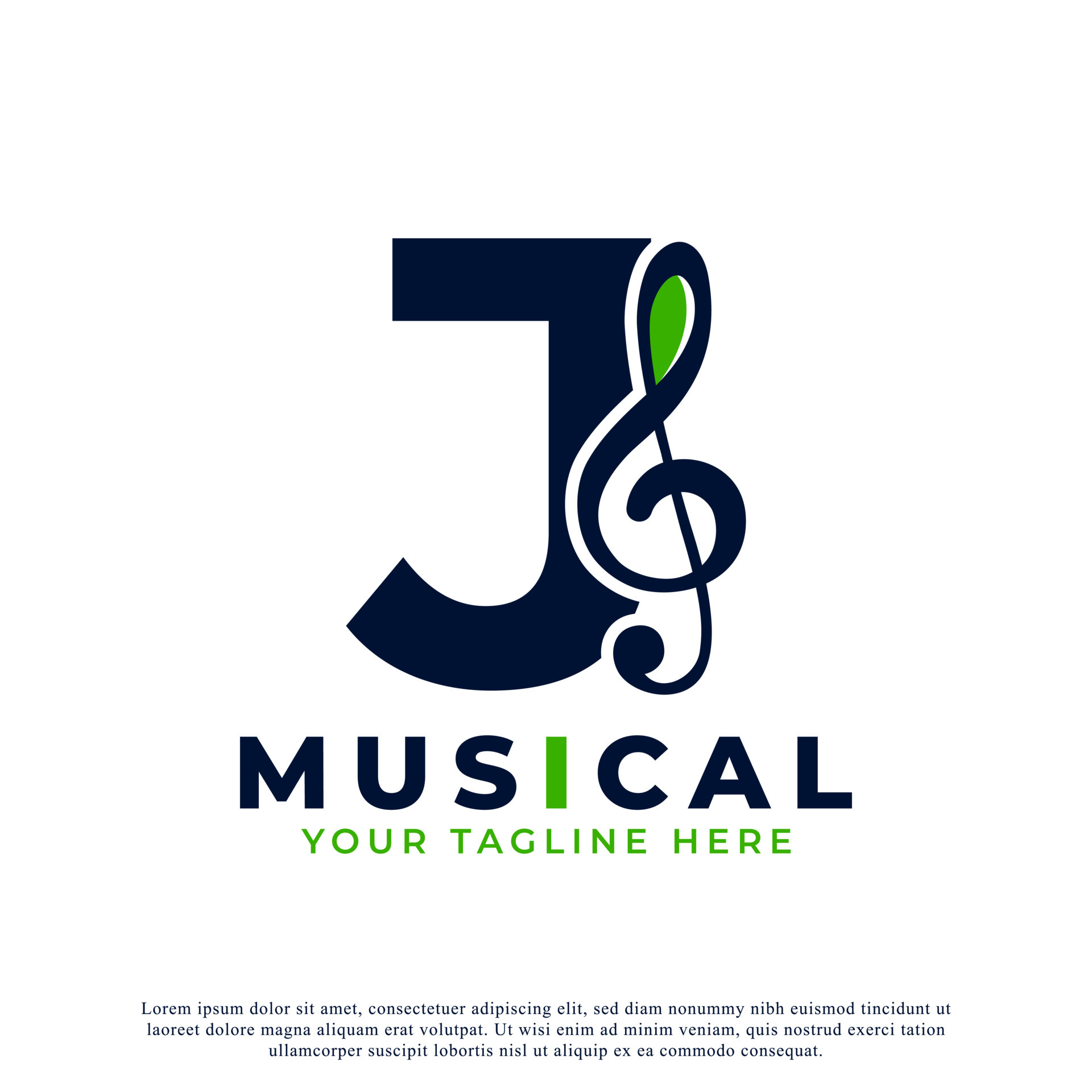 Letter J with Music Key Note Logo Design Element. Usable for Business, Musical, Entertainment