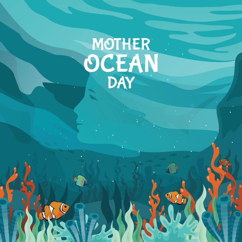 Mother Ocean Day Background vector
