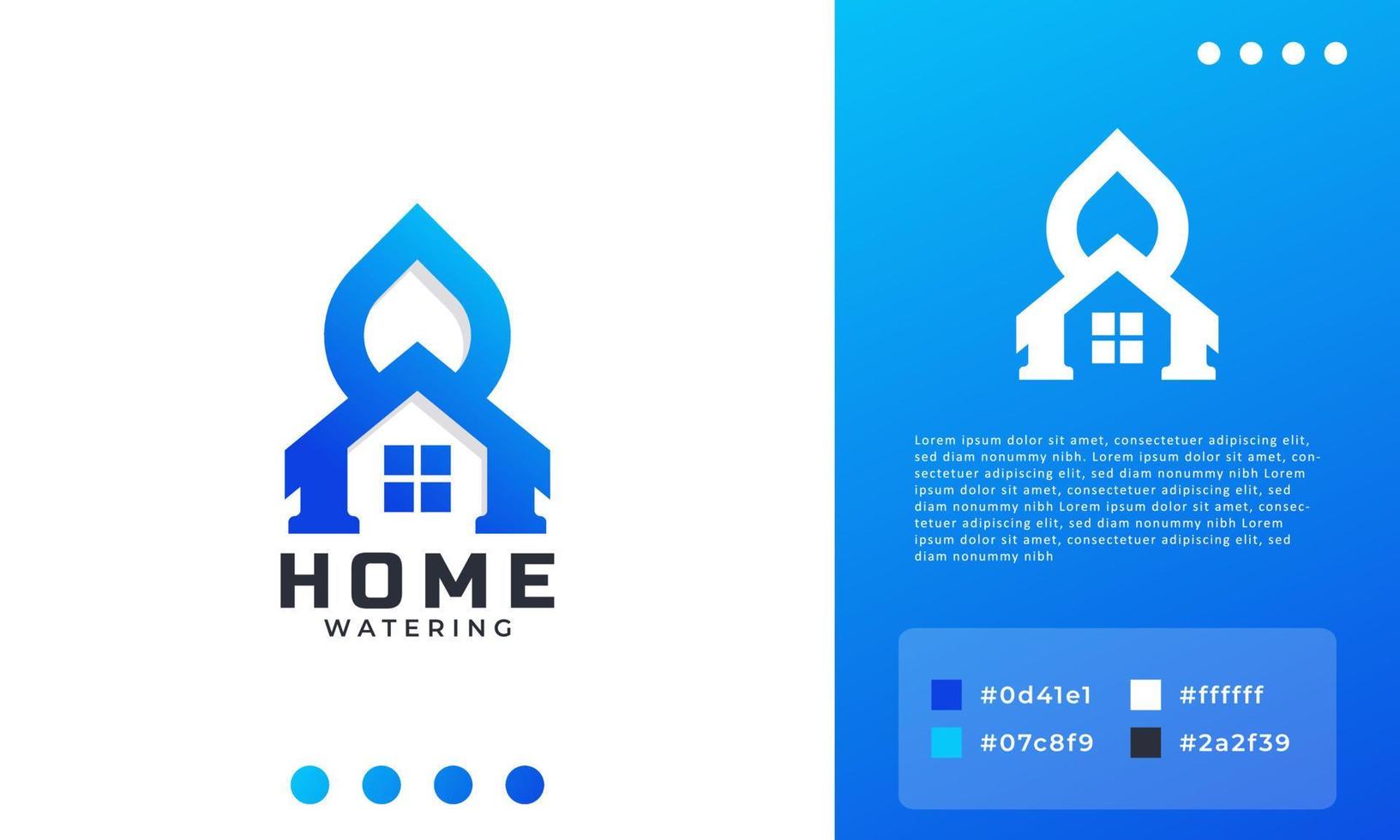 Home Icon with Water drop Symbol Bold Style Logo Design Template Element vector