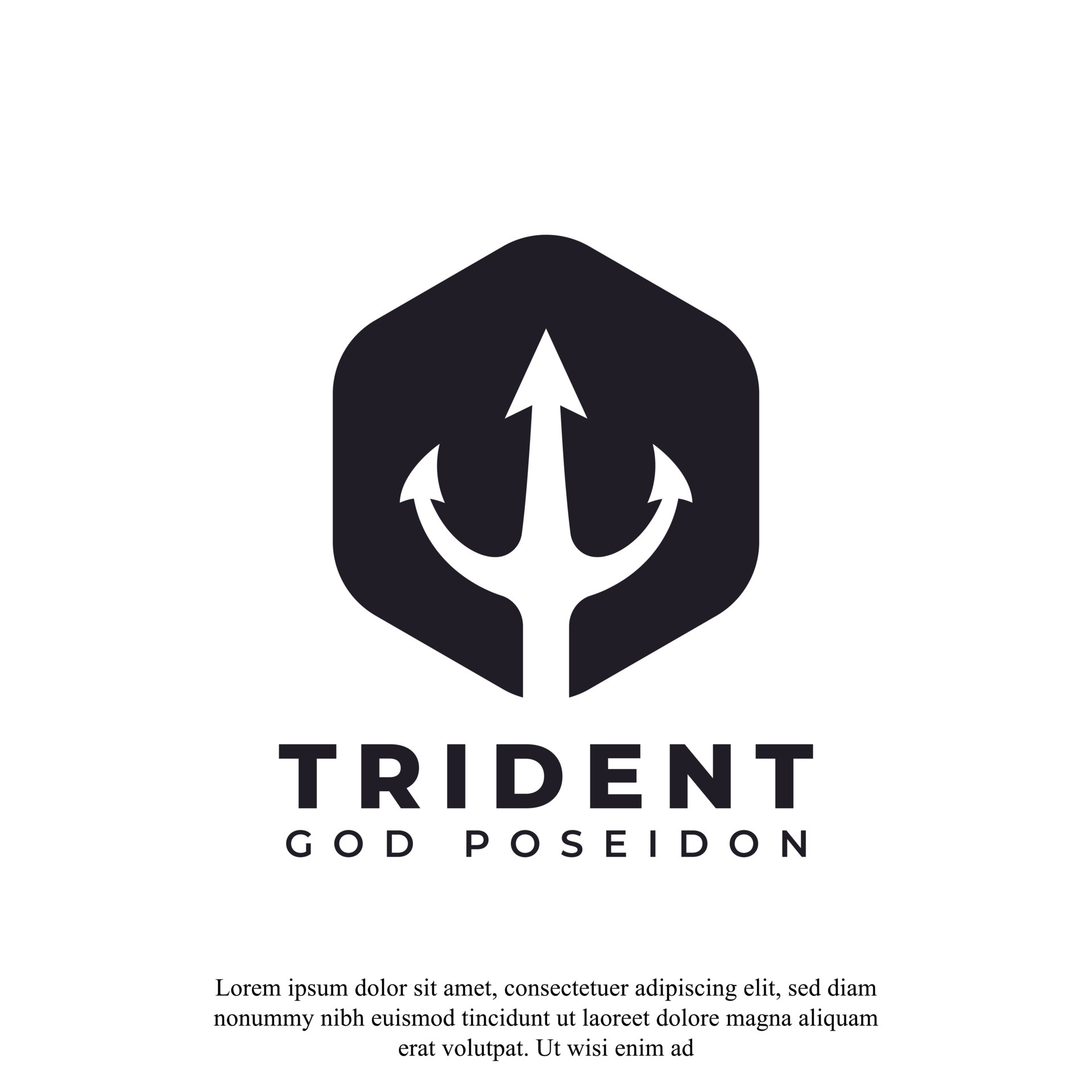 Trident poseidon colorful vintage emblem Vector Image