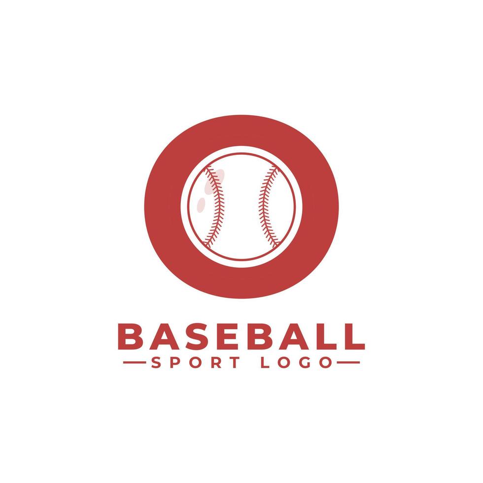 letra o con diseño de logotipo de béisbol. elementos de plantilla de diseño vectorial para equipo deportivo o identidad corporativa. vector