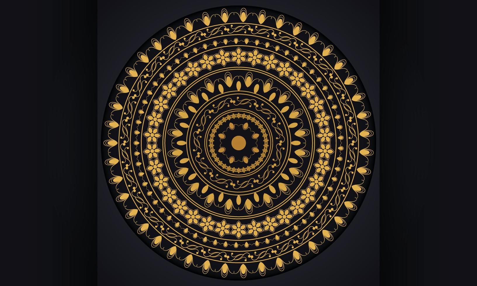 Abstract background with golden ornament. Mandala pattern vector design.