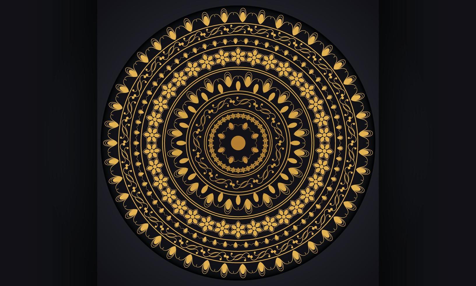 Abstract background with golden ornament. Mandala pattern vector design.