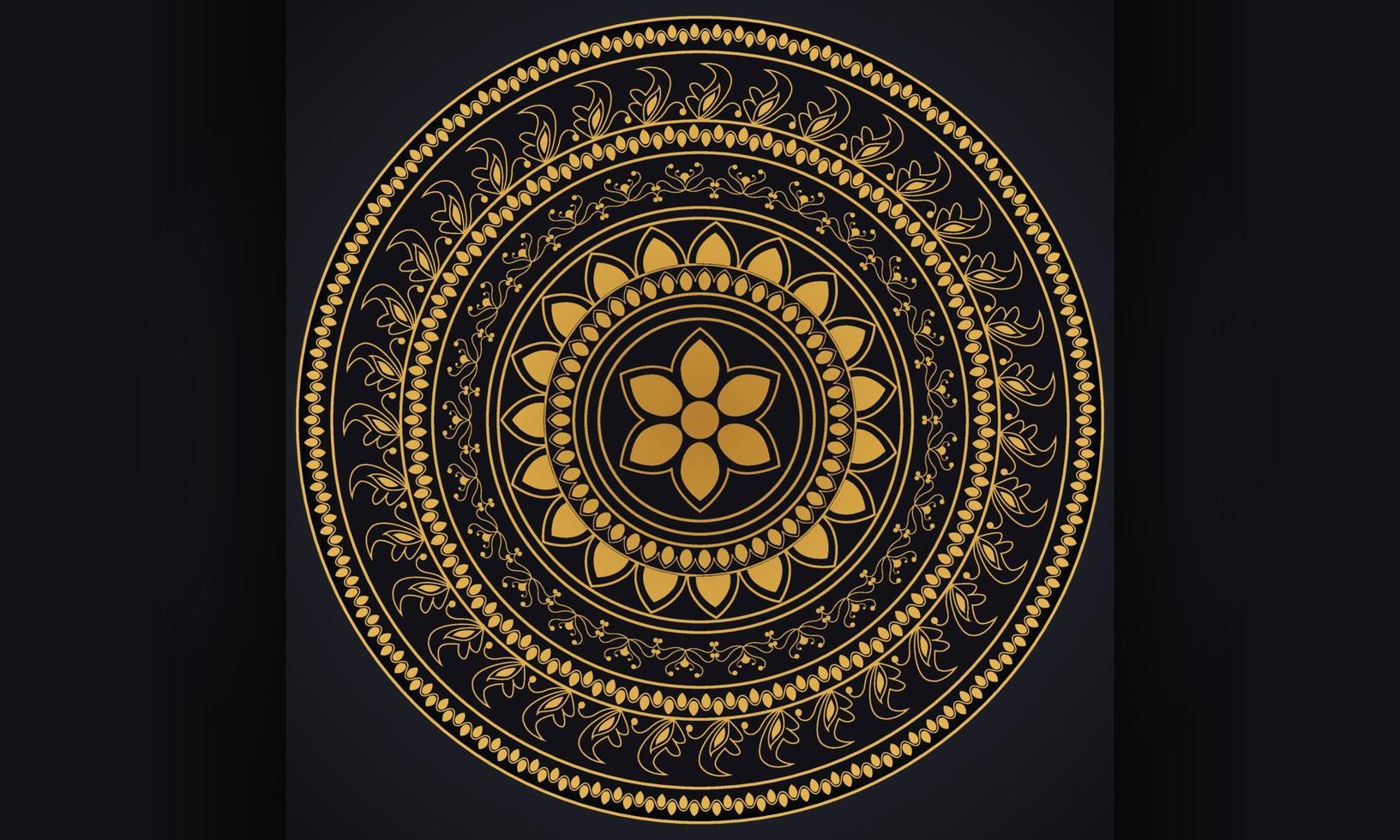 Mandala pattern design. Background with golden ornament Crafts design for your business. vector