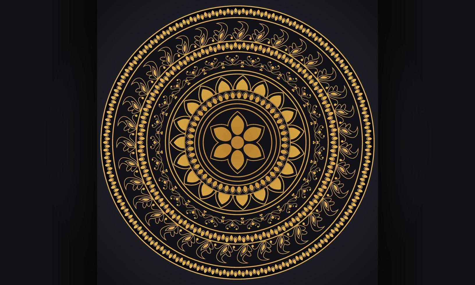 diseño de patrón de mandala. fondo con diseño de artesanías de adornos dorados para su negocio. vector