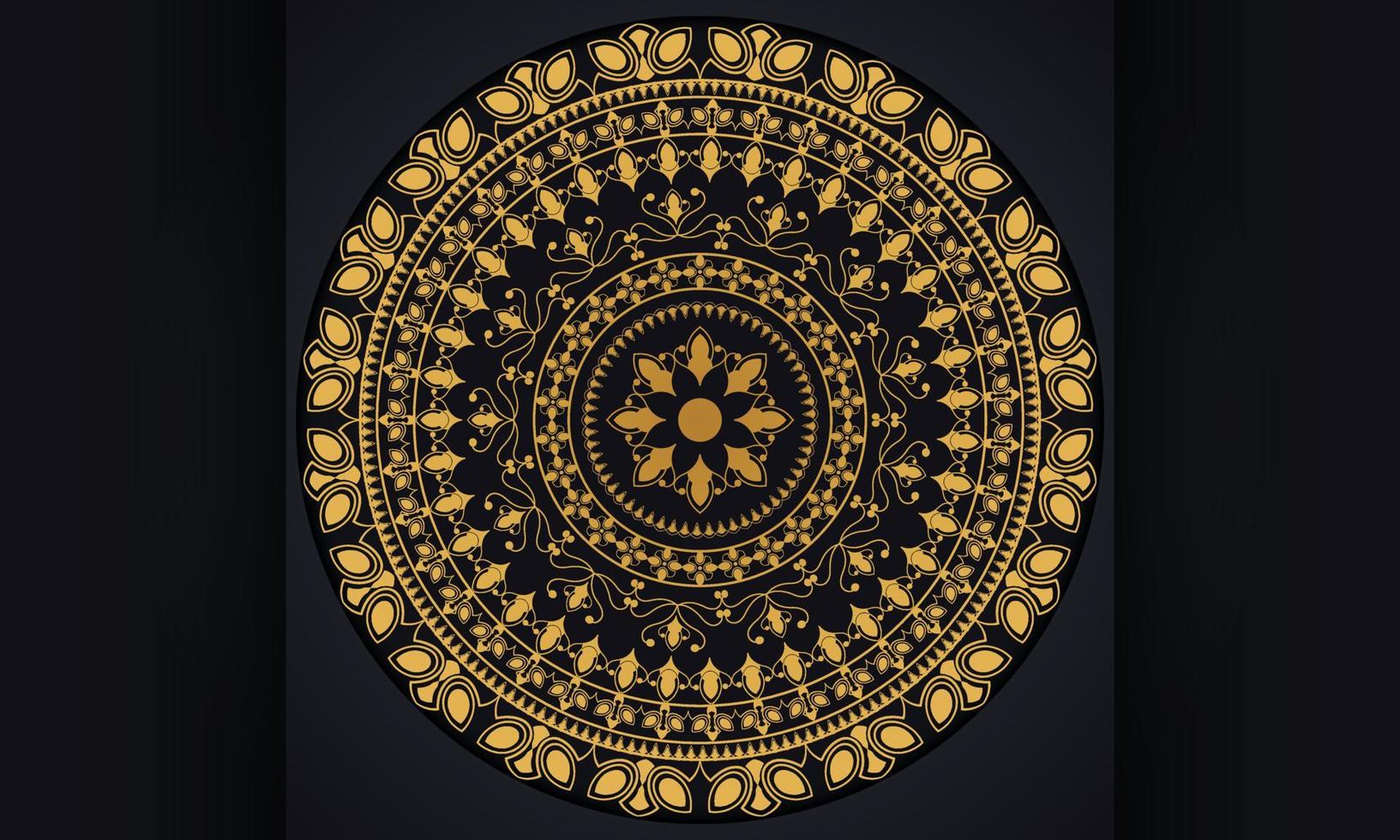 el diseño de mandala ornamental de lujo es dorado. el diseño del patrón de mandala. vector