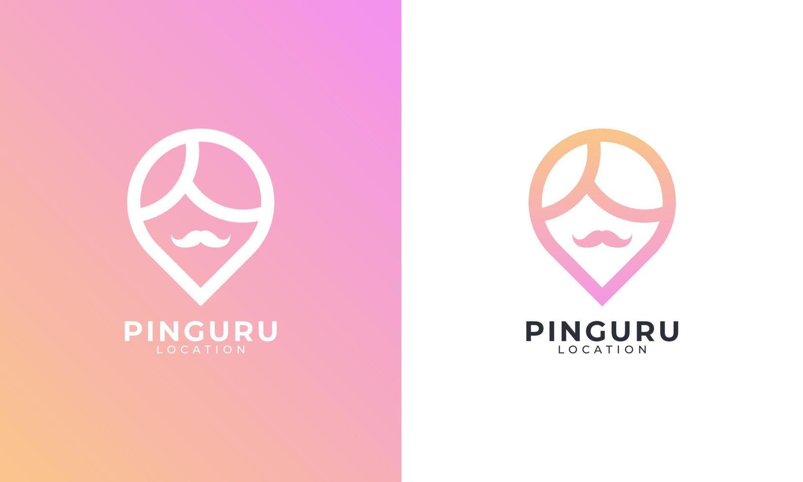 elemento de plantilla de diseño de logotipo de mapa pin guru vector