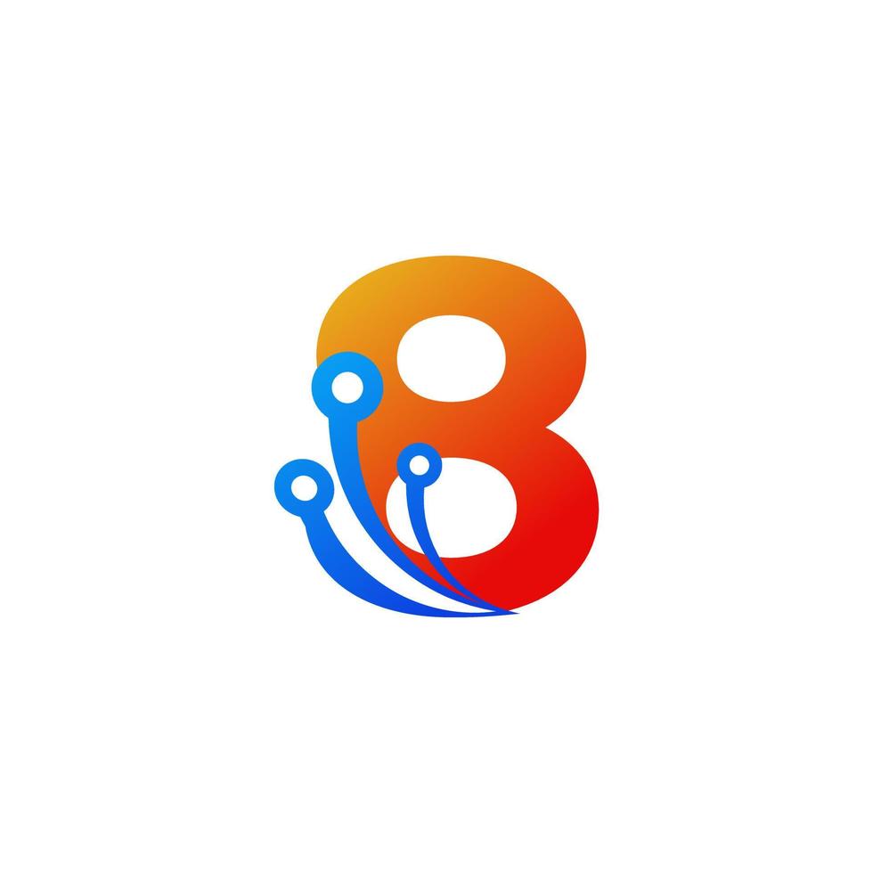Number 8 Technology Logo Design Template Element vector