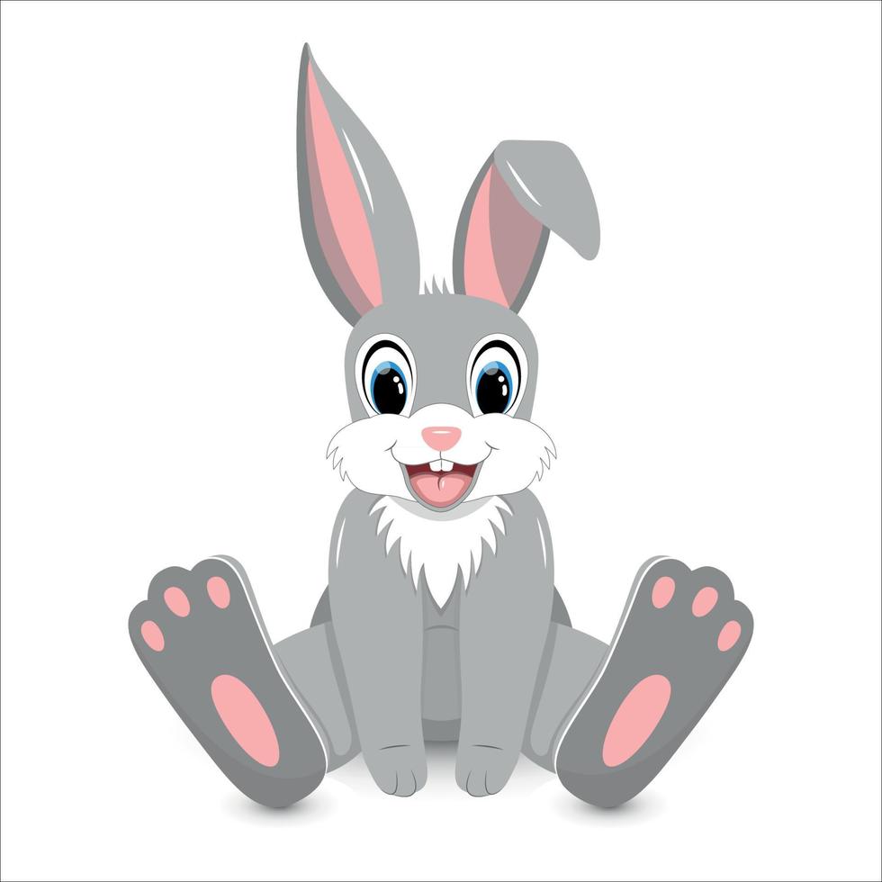 Happy Smiling Cute Little Bunny vector