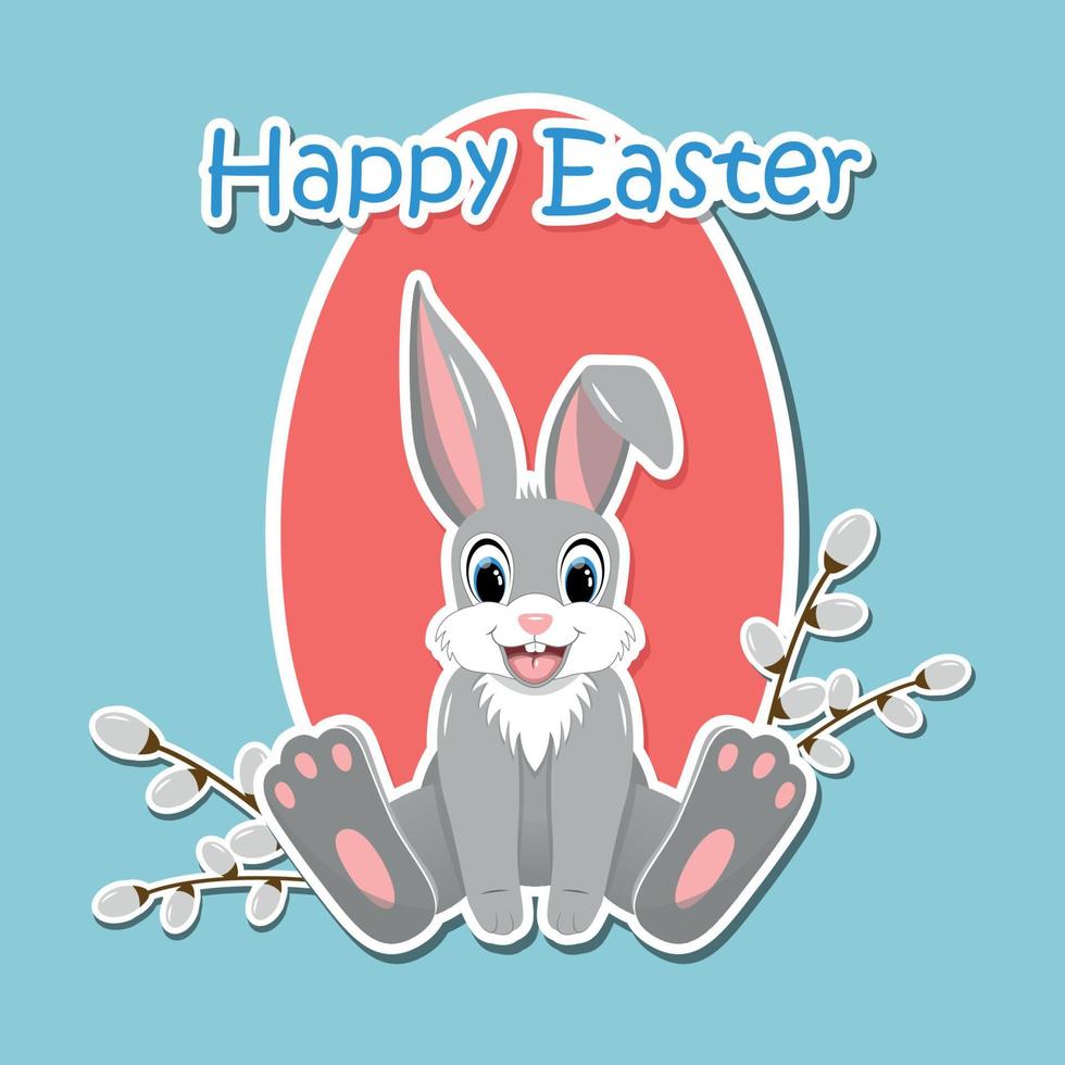 Happy Easter Greeting Card with Bunny vector