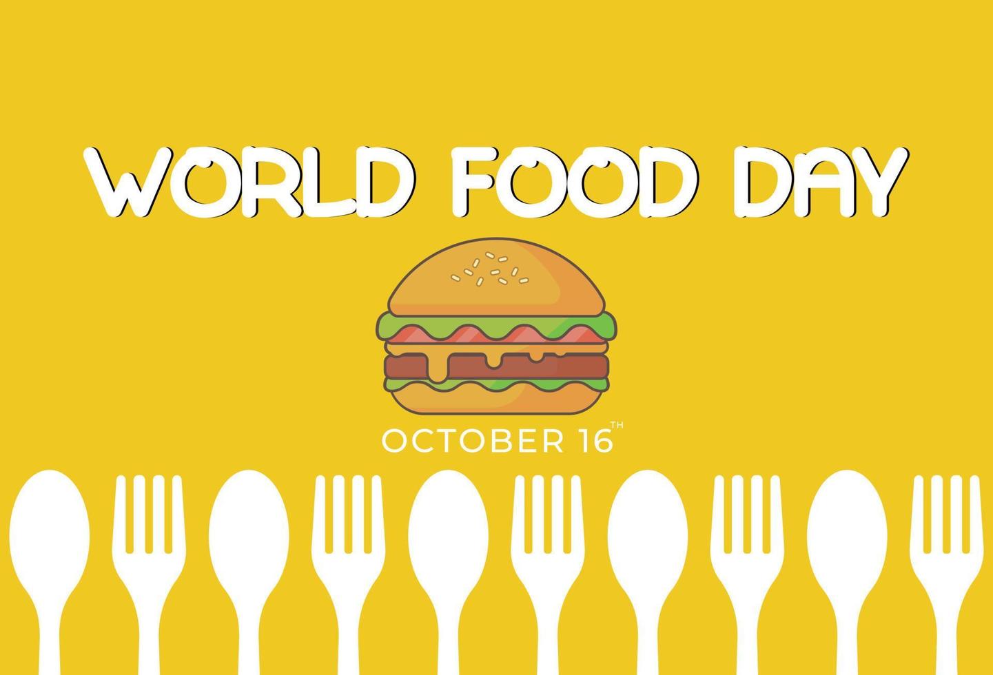 Flat Design Illustration Of World Food Day Template, Design Suitable For Posters, Backgrounds, Greeting Cards, World Food Day Themed vector