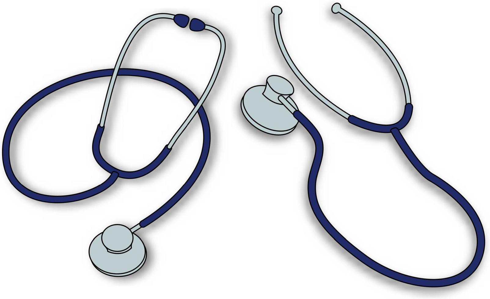 medical device design, stethoscope, with a simple doodle design style vector