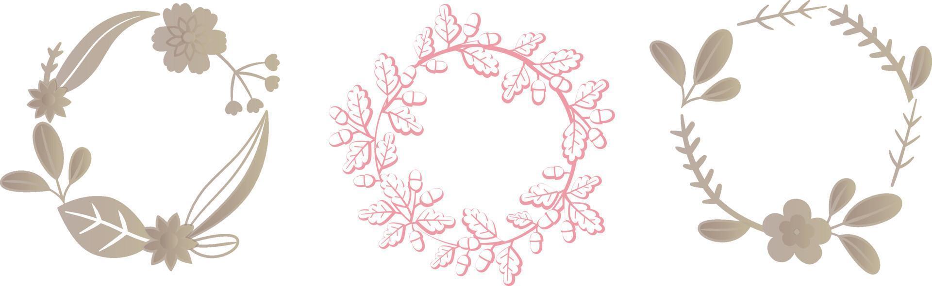 Watercolour floral wreath vector