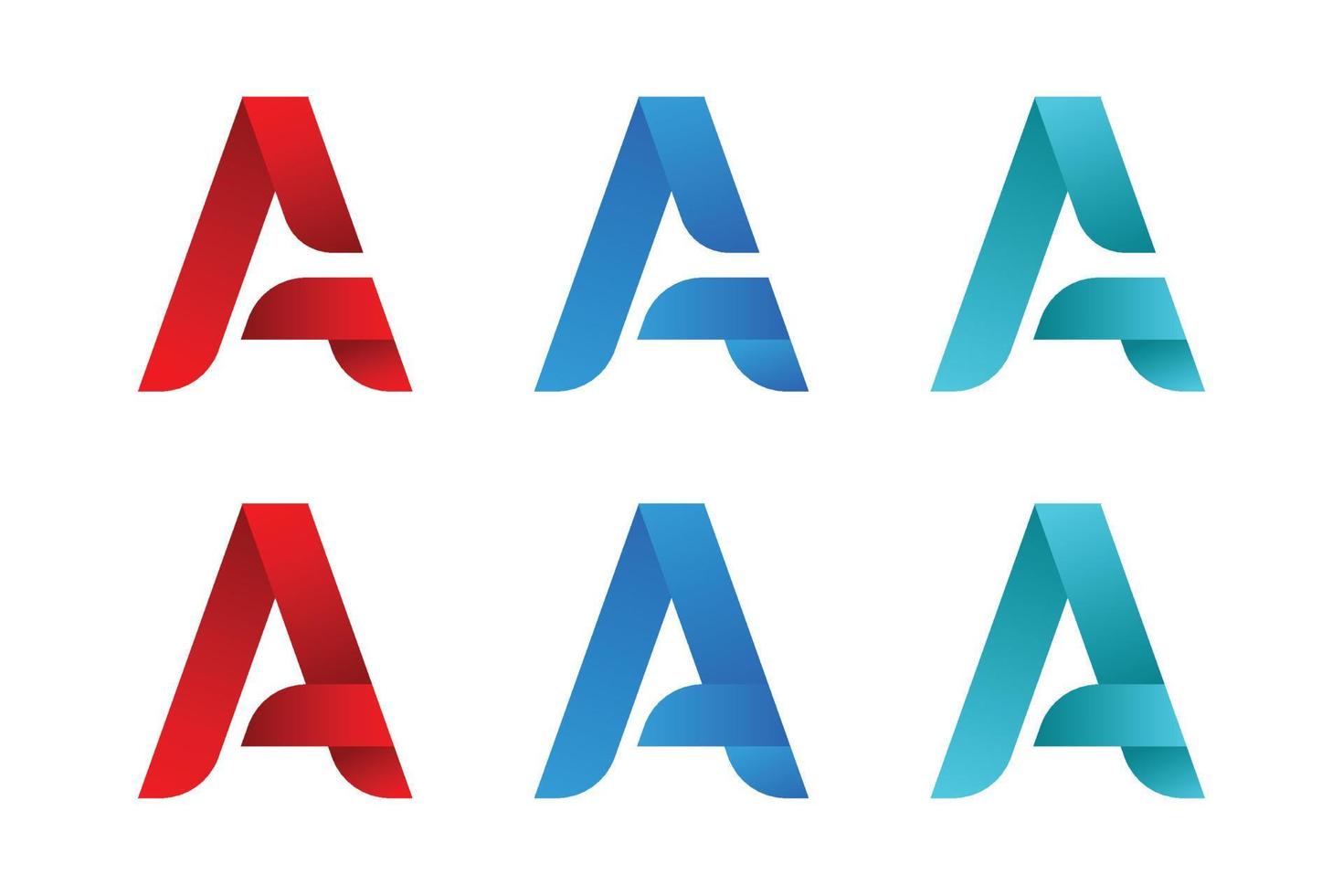 conjunto de logotipo de letra a degradado vector