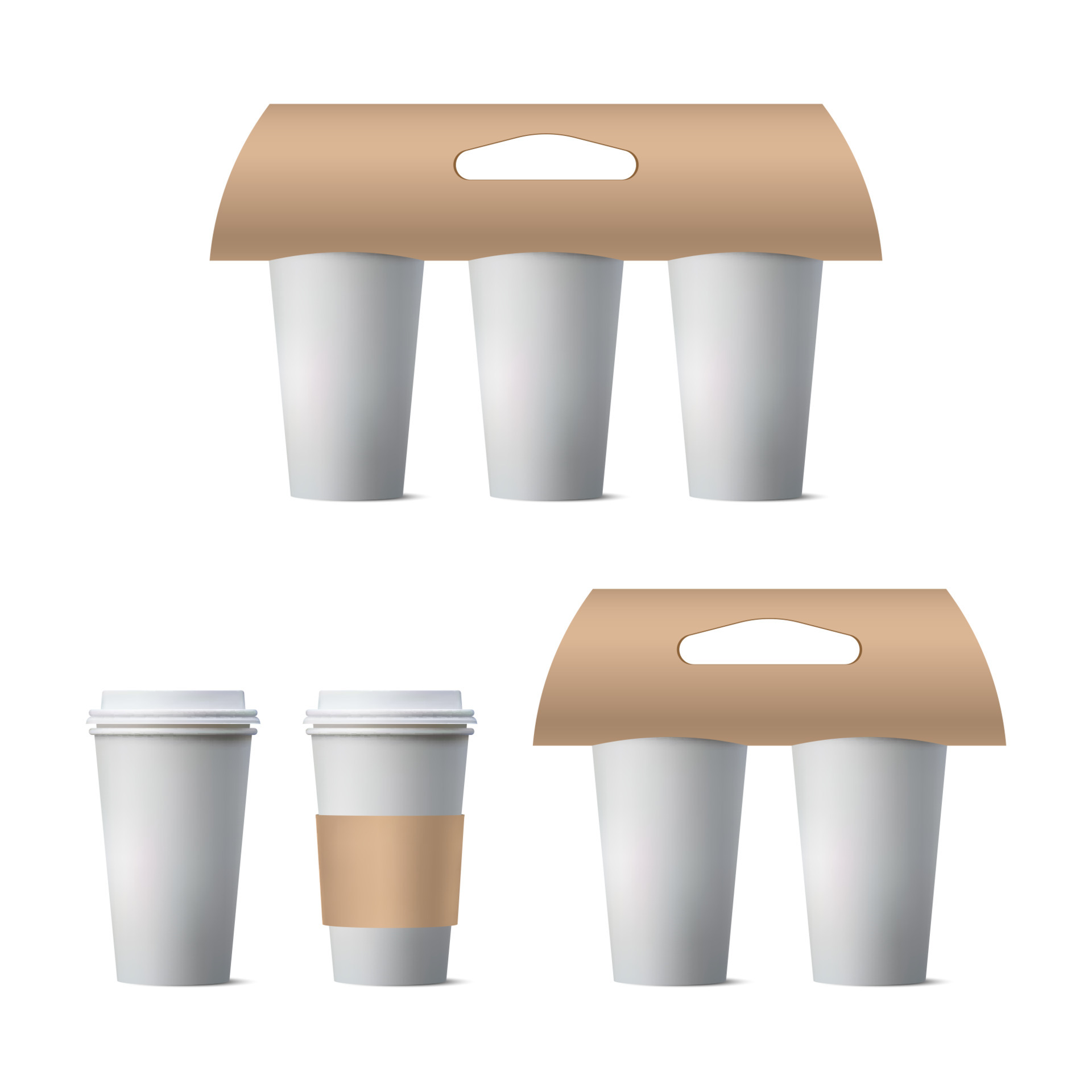 Coffee cup holder paper design beverage drink Vector Image