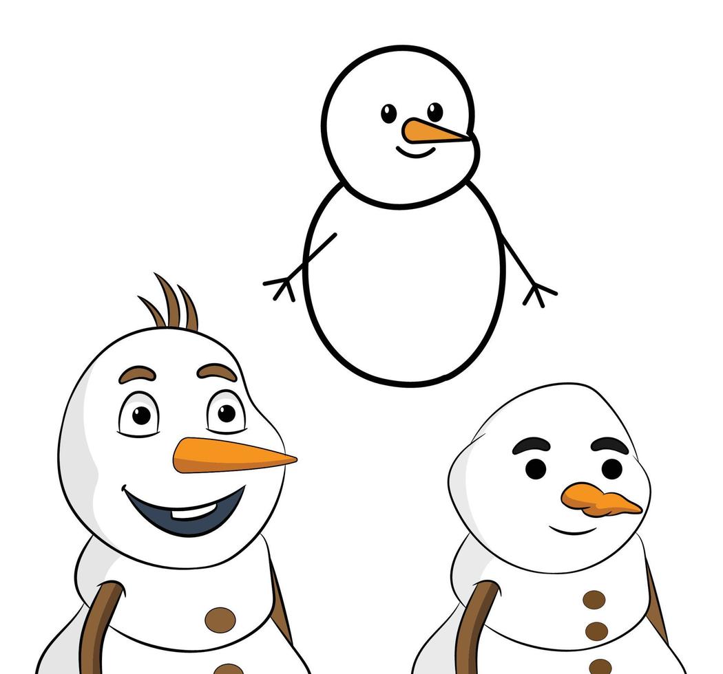 Snowmen Avatar NFT Cartoon Character White Collection vector